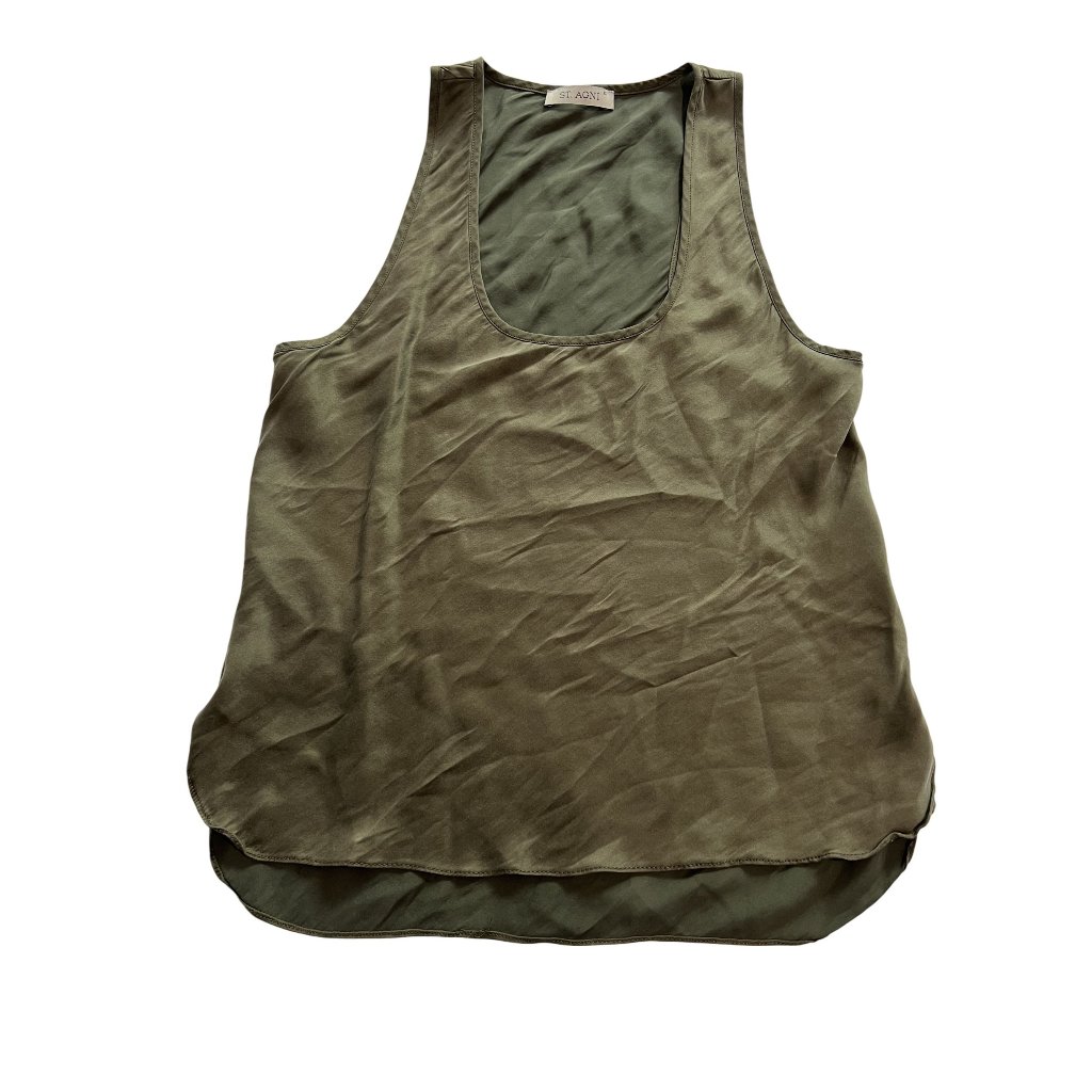 St. Agni Racer Back Bias Tank In Kelp